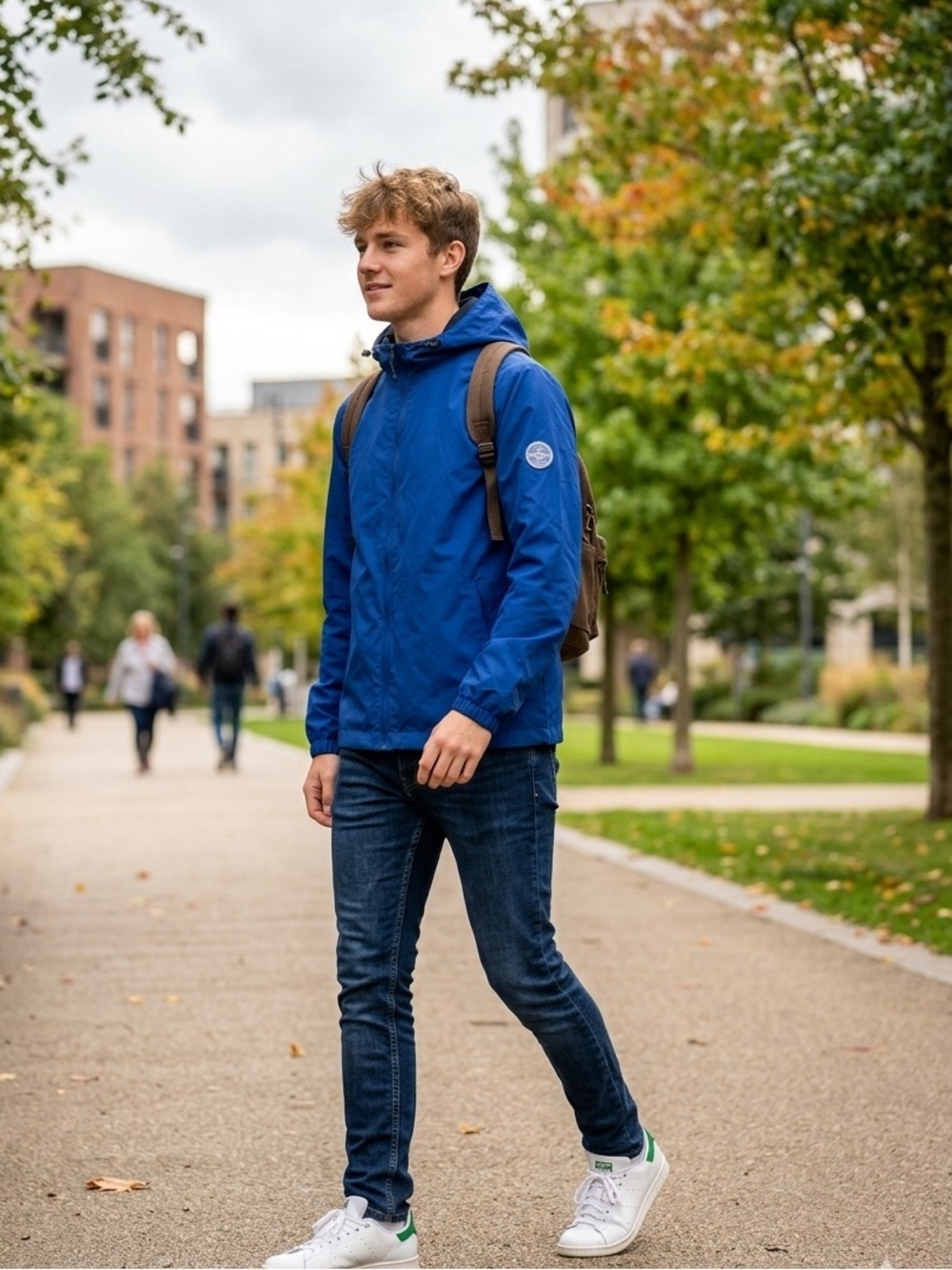 Jack & Jones Navy Blue Hooded Windbreaker Jacket médium